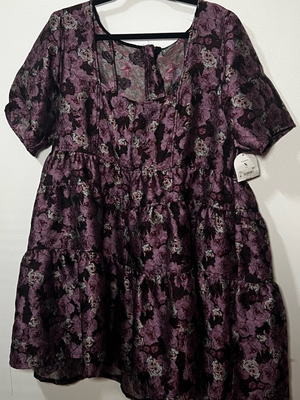 ARULA Purple Floral Tiered Dress